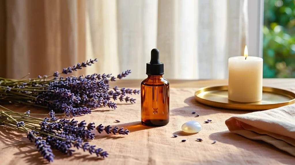 Μπουκάλι serum με λεβάντα και κερί — home spa ritual SELUNA